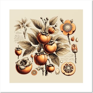 Vintage Persimmon Botanical Posters and Art